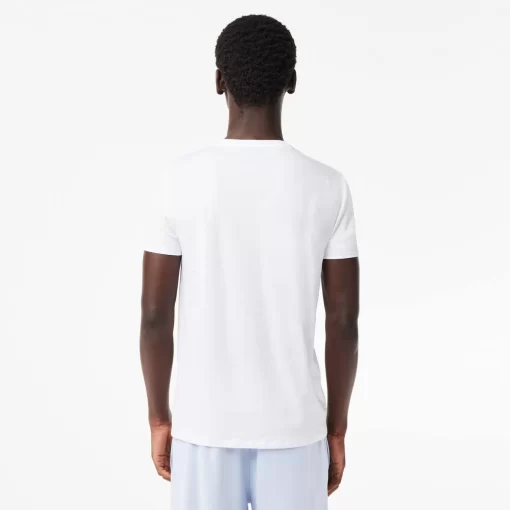 T-Shirt Col V En Jersey De Coton Pima Uni | Lacoste Online