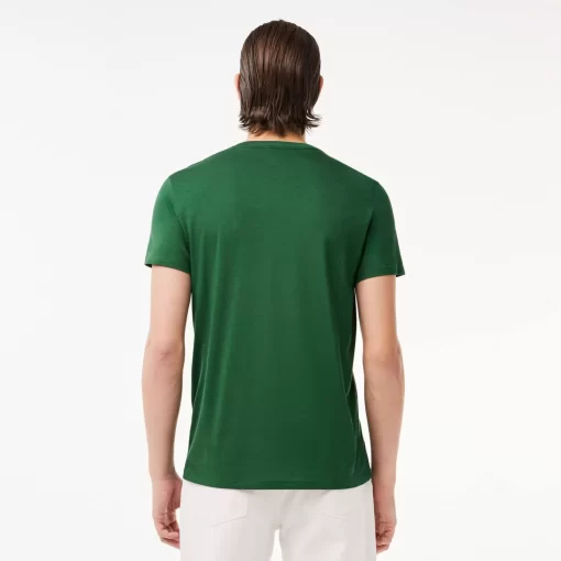 T-Shirt Col V En Jersey De Coton Pima Uni | Lacoste Hot