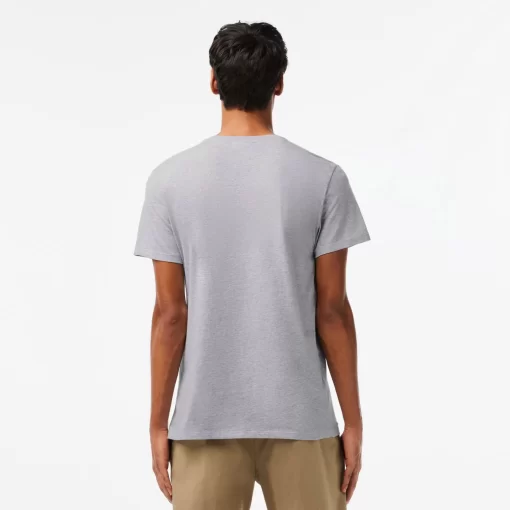 T-Shirt Col V En Jersey De Coton Pima Uni | Lacoste Fashion