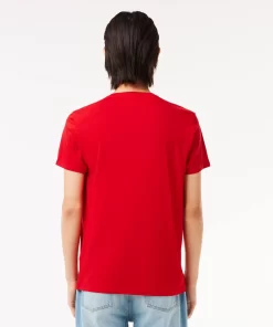 T-Shirt Col V En Jersey De Coton Pima Uni | Lacoste Best