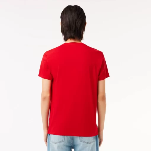 T-Shirt Col V En Jersey De Coton Pima Uni | Lacoste Best