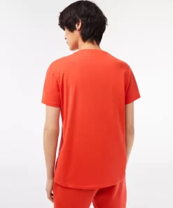 T-Shirt Col V En Jersey De Coton Pima Uni | Lacoste Outlet