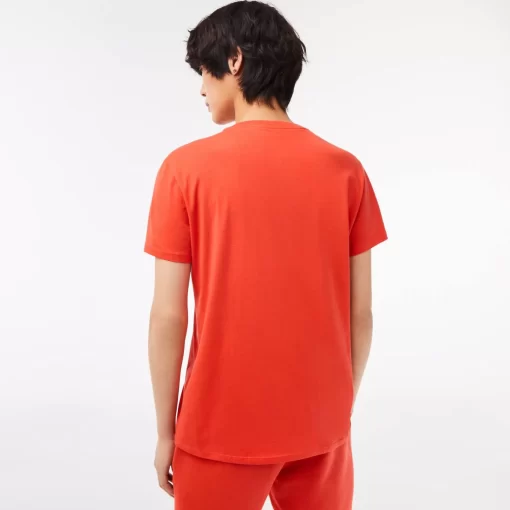 T-Shirt Col V En Jersey De Coton Pima Uni | Lacoste Outlet