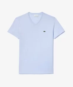 T-Shirt Col V En Jersey De Coton Pima Uni | Lacoste Clearance