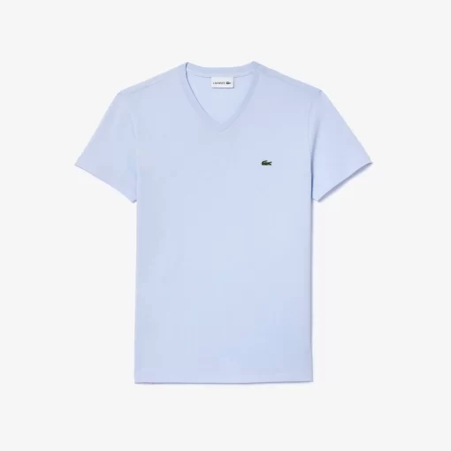 T-Shirt Col V En Jersey De Coton Pima Uni | Lacoste Clearance