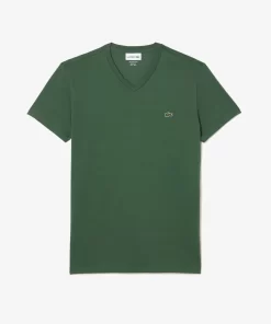 T-Shirt Col V En Jersey De Coton Pima Uni | Lacoste Cheap