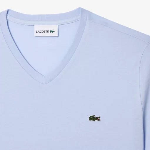 T-Shirt Col V En Jersey De Coton Pima Uni | Lacoste Clearance