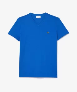 T-Shirt Col V En Jersey De Coton Pima Uni | Lacoste Clearance