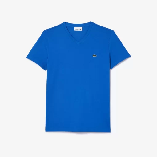 T-Shirt Col V En Jersey De Coton Pima Uni | Lacoste Clearance