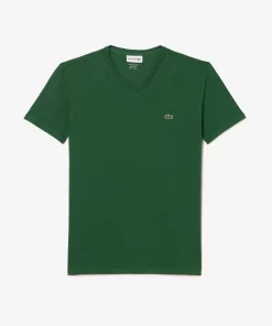 T-Shirt Col V En Jersey De Coton Pima Uni | Lacoste Hot