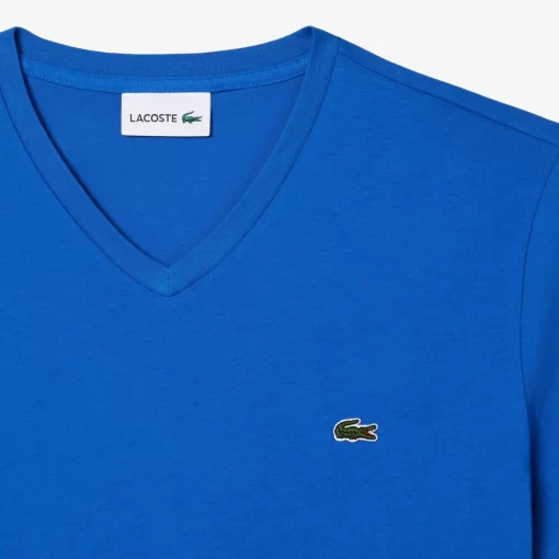 T-Shirt Col V En Jersey De Coton Pima Uni | Lacoste Clearance