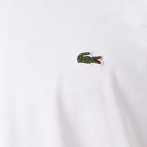 T-Shirt Col V En Jersey De Coton Pima Uni | Lacoste Online