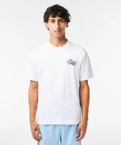 T-Shirt En Jersey De Coton Epais Avec Badges | Lacoste New