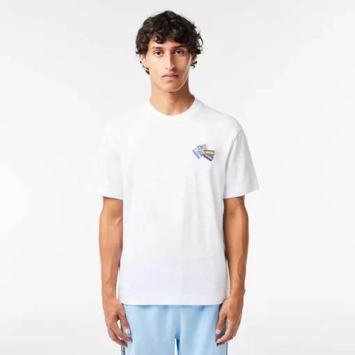 T-Shirt En Jersey De Coton Epais Avec Badges | Lacoste New