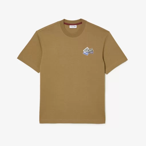 T-Shirt En Jersey De Coton Epais Avec Badges | Lacoste Sale