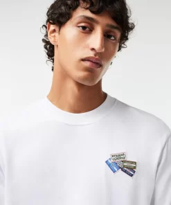 T-Shirt En Jersey De Coton Epais Avec Badges | Lacoste New