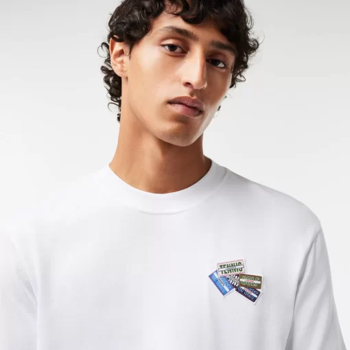 T-Shirt En Jersey De Coton Epais Avec Badges | Lacoste New