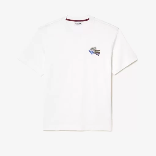 T-Shirt En Jersey De Coton Epais Avec Badges | Lacoste New