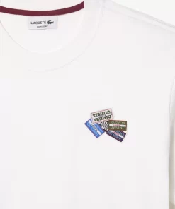 T-Shirt En Jersey De Coton Epais Avec Badges | Lacoste New