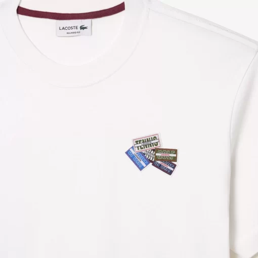 T-Shirt En Jersey De Coton Epais Avec Badges | Lacoste New