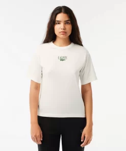 T-Shirt En Jersey De Coton Imprime | Lacoste Shop