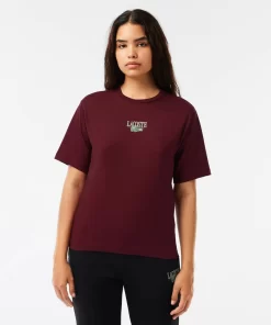 T-Shirt En Jersey De Coton Imprime | Lacoste Discount