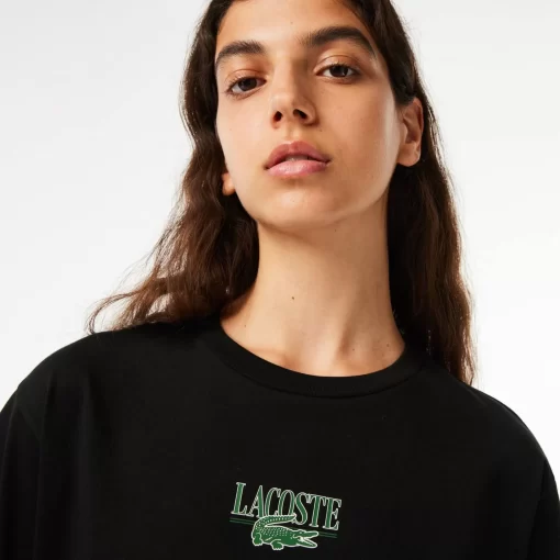 T-Shirt En Jersey De Coton Imprime | Lacoste Discount