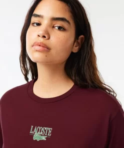 T-Shirt En Jersey De Coton Imprime | Lacoste Discount