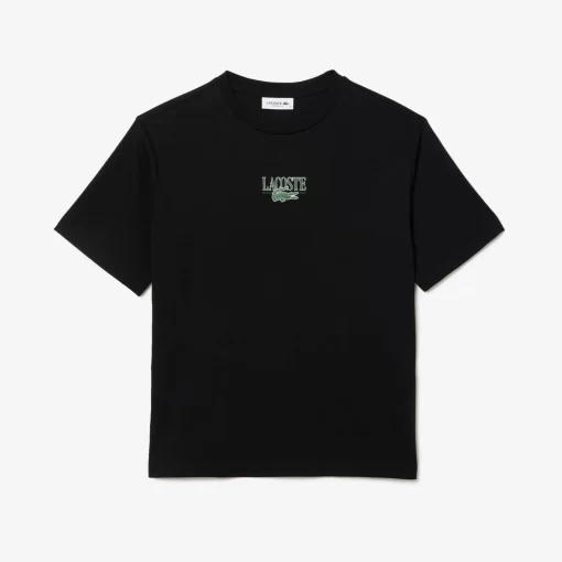 T-Shirt En Jersey De Coton Imprime | Lacoste Discount