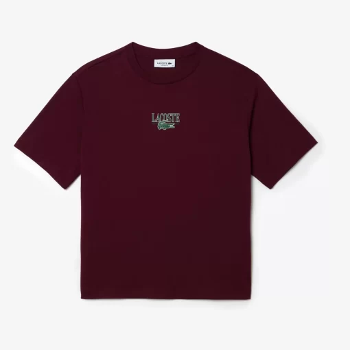 T-Shirt En Jersey De Coton Imprime | Lacoste Discount