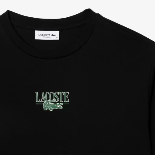 T-Shirt En Jersey De Coton Imprime | Lacoste Discount