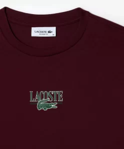 T-Shirt En Jersey De Coton Imprime | Lacoste Discount