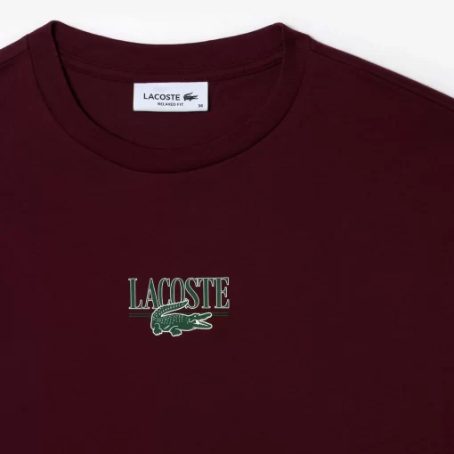 T-Shirt En Jersey De Coton Imprime | Lacoste Discount