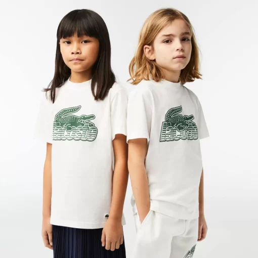 T-Shirt Enfant Avec Imprime Contraste En Coton Biologique | Lacoste Cheap