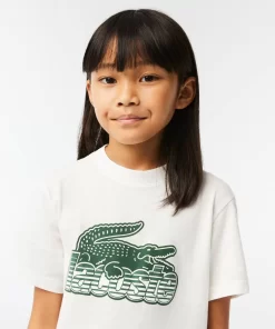 T-Shirt Enfant Avec Imprime Contraste En Coton Biologique | Lacoste Cheap