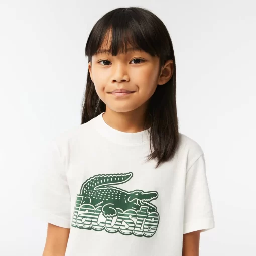 T-Shirt Enfant Avec Imprime Contraste En Coton Biologique | Lacoste Cheap