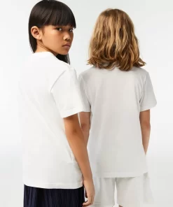 T-Shirt Enfant Avec Imprime Contraste En Coton Biologique | Lacoste Cheap