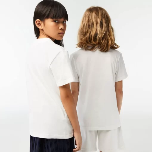 T-Shirt Enfant Avec Imprime Contraste En Coton Biologique | Lacoste Cheap