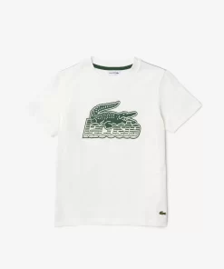 T-Shirt Enfant Avec Imprime Contraste En Coton Biologique | Lacoste Cheap