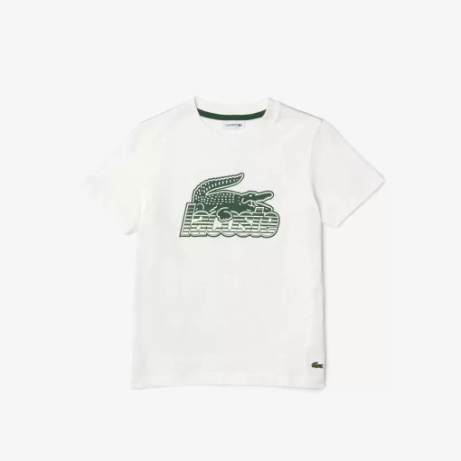 T-Shirt Enfant Avec Imprime Contraste En Coton Biologique | Lacoste Cheap