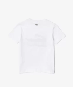 T-Shirt Enfant Avec Imprime Contraste En Jersey De Coton | Lacoste Flash Sale