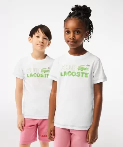 T-Shirt Enfant Avec Imprime Et Marquage En Coton Biologique | Lacoste New