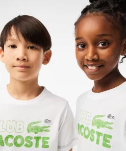 T-Shirt Enfant Avec Imprime Et Marquage En Coton Biologique | Lacoste New