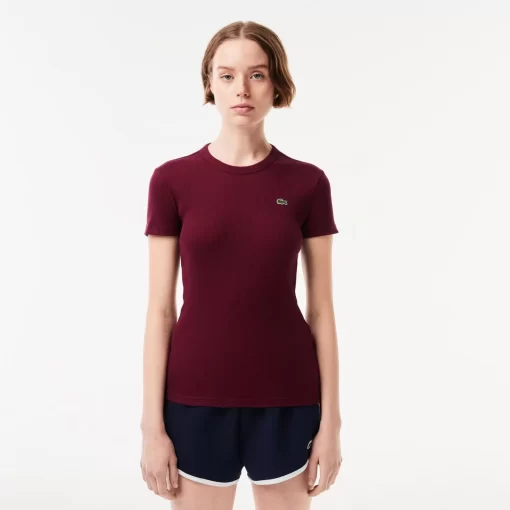 T-Shirt Femme Slim Fit En Coton Biologique | Lacoste Cheap