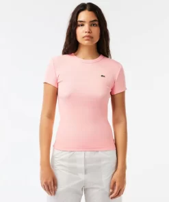 T-Shirt Femme Slim Fit En Coton Biologique | Lacoste Cheap