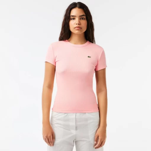 T-Shirt Femme Slim Fit En Coton Biologique | Lacoste Cheap