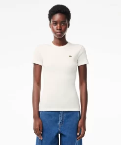 T-Shirt Femme Slim Fit En Coton Biologique | Lacoste Discount