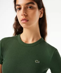 T-Shirt Femme Slim Fit En Coton Biologique | Lacoste Fashion