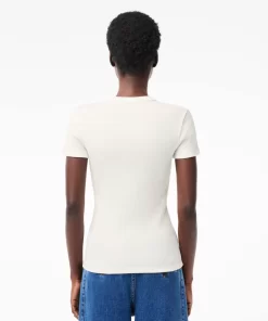 T-Shirt Femme Slim Fit En Coton Biologique | Lacoste Discount