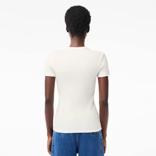 T-Shirt Femme Slim Fit En Coton Biologique | Lacoste Discount